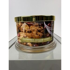 Homeworx by Harry Slatkin Cranberry Ginger Cookie Candle 18oz. 4 Wick